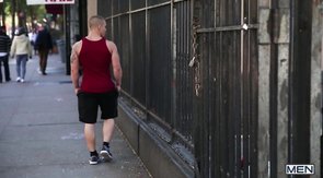 Intense pounding session featuring two big-dicked studs