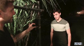 Tiny twink sucking cock and getting face-fucked