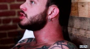 Bearded dude enjoys riding his boyfriend's cock