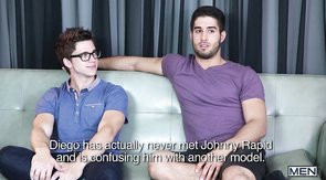 Young twink makes out with a bearded stud on camera