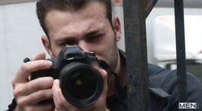 Blue undies hunk gets to face-fuck a bearded dude