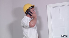 Jacked-up construction worker jackhammering his boyfriend
