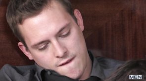 Glasses-wearing nerd sucking his boyfriend's meaty cock