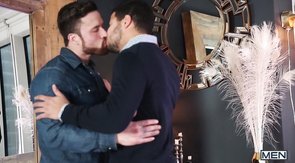 Tatted-up slick hunk makes out with his exotic date