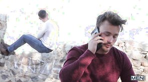 Three naked boys fucking in the middle of some desert