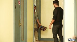 Hardcore face-fucking with two big-dicked bearded dudes