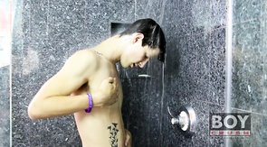 Boy Crush masturbation scene with a big-dicked brunette guy