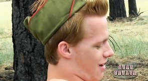 Outdoors blowjob for a boy scout twink boy, all HD