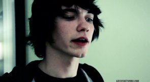 Dark-haired and pale twink gets a blowjob and a rimjob from his BF