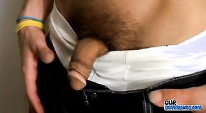 Penis pumping action with a hairy and young amateur stud