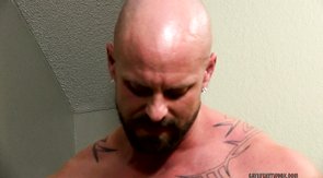 Bald-headed and bearded older hunk eating that twink ass