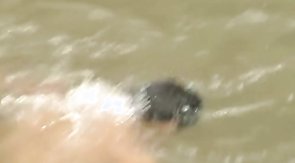 Boys fucking next to a waterfall: Survivor-style fucking scene