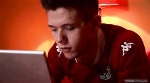 Welsh twink gets an incredible POV blowjob on a bed