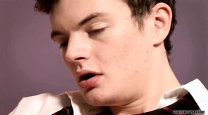 Tie-wearing and preppy-looking twink gets his asshole drilled