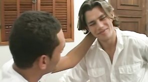 Brutal banging session featuring a long-haired submissive twink