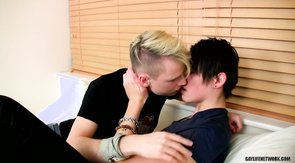Two emo-like boyfriends enjoy each other's twink cocks