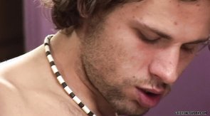 Beddable Boys blowjob scene featuring a long-haired stud