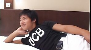 Passionate young Asian boyfriend jumps on hard dick of his lustful lover