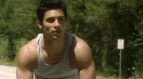 Nice to watch how muscled male exercising in the local gym