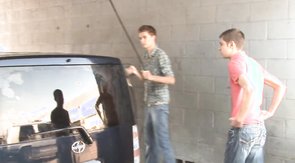 Pretty spicy young man jerks his loaded dong until sperm comes out