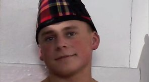 Muscled Scottish musicians are blowing hard poles of each other