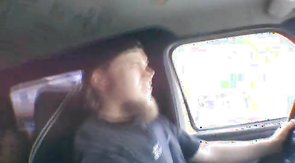 Sexy cutie and stranger will not have sex in this van