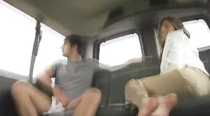 Heart-shaped gay jumping on the dick in Baitbus