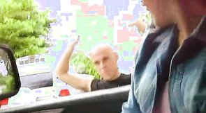 Skillful gay is taking juicy dick in his wide mouth