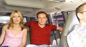 Busty woman and smiling gay are looking for a straight