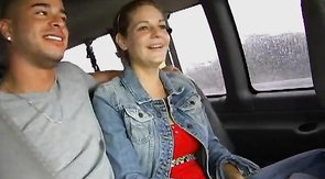 Sexy tanned jock and busty woman found a nice straight!