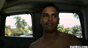 Brutal straight bangs with a gay in the Baitbus