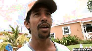 Blonde trying to trick black male for Baitbus video