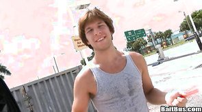 Sexy brunette caught a pretty hot straight boyfriend