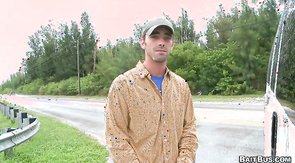 Slutty woman tricked horny straight in the Baitbus video