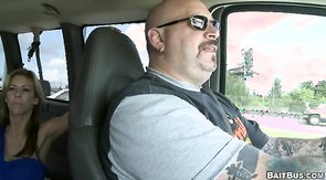 Sexy smiling man and babe agent in the clip by Baitbus