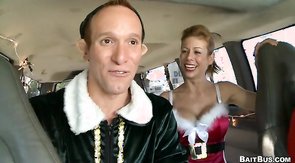 Spicy Baitbus video xmas edition with busty woman and horny gay