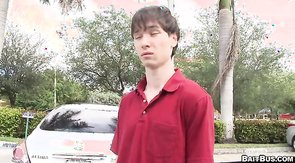 Nervous male want to get a free blowjob in the van