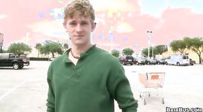 Another curly boy for hard gay sex in the Baitbus!