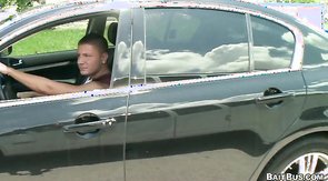 Busty blonde tricking BMW driver intro gay sex!