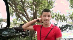 Blonde want to gift this man his first experience in gay sex