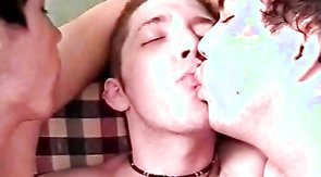 Couple of boys are kissing and fucking with their new friend