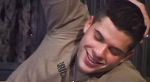 Sexy muscled lover fucked his astonishing friend in the changing room