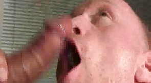 Dude opens his mouth wide just to swallow a huge brown dick