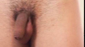 Lusty soloing boyfriend jerks his loaded dick with passion