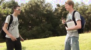 Perfect long-haired boyfriend gives a good rimjob in the bedroom