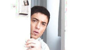 Beautiful boyfriend is getting anally impaled in doggy style pose