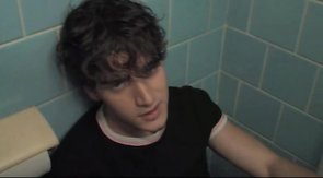 Sensual boy with angelic look is getting a messy facial after sex