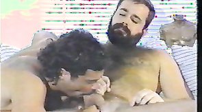 Bearded bear gives a good blowjob for a horny as hell cowboy