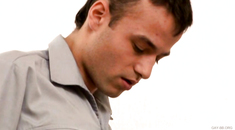 Three man are standing in one line and fucking each other