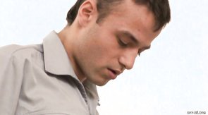 Three man are standing in one line and fucking each other